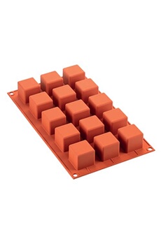plat / moule silikomart moule en silicone 15 cubes 3,5x3,5 cm - - orange - silicone