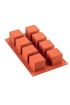 plat / moule silikomart moule en silicone 8 cubes 5x5 cm - - orange - silicone
