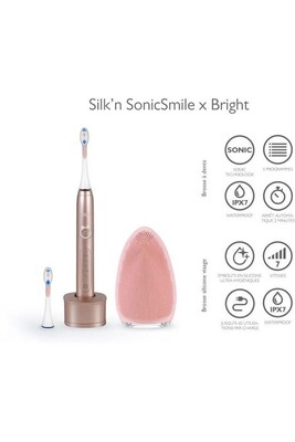 Brosse à dents électrique Silk'n SonicSmile + Bright - Brosse à dents - avec brosse nettoyante pour le visage