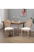 Homcom Lot de 2 chaises de salle à manger - chaise de salon médaillon style Louis XVI - bois massif sculpté, patiné - dossier cannage - aspect lin beige photo 2