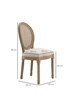 Homcom Lot de 2 chaises de salle à manger - chaise de salon médaillon style Louis XVI - bois massif sculpté, patiné - dossier cannage - aspect lin beige photo 3
