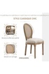Homcom Lot de 2 chaises de salle à manger - chaise de salon médaillon style Louis XVI - bois massif sculpté, patiné - dossier cannage - aspect lin beige photo 4