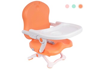 Chaises hautes et réhausseurs bébé Leogreen Rehausseur bébé, réhausseur de chaise pour enfant, orange, hauteur: 38/42/46/50 cm