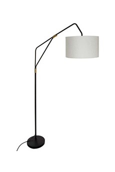 lampadaire pegane lampadaire arc en metal coloris noir et dore - longueur 104 x profondeur 36 x hauteur 181 cm --