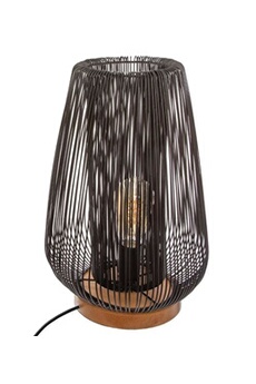 lampe à poser pegane lampe filaire metal noir - diametre 28,5 x hauteur 40,5 cm --