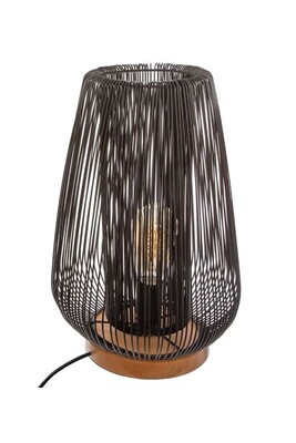 Lampe à poser Pegane Lampe filaire metal noir - Diametre 28,5 x Hauteur 40,5 cm --