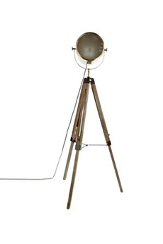 lampadaire pegane lampadaire trepied en bois et acier coloris bronze - longueur 62,5 x profondeur 57 x hauteur 150 cm --