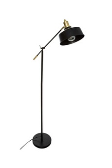 lampadaire pegane lampadaire arc en metal coloris noir - longueur 64,5 x profondeur 24 x hauteur 155 cm --