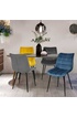 ID Market Lot de 4 chaises MADY en velours mix color bleu, gris clair, gris foncé, jaune photo 1