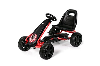 Véhicule à pédale Costway Kart à pédales go-kart avec siège réglable ergonomique et frein à main en acier pour enfants de 3 à 8 ans noir