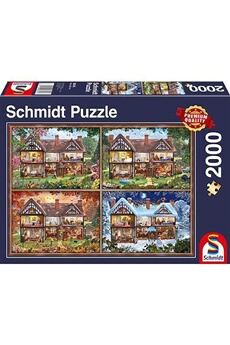 Puzzle Schmidt Spiele Puzzle 2000 pieces maison des quatre saisons - schmidt