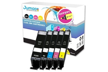 Jumao Cartouche d'encre 5 cartouches jumao compatibles pour canon pixma mg5750 5751 5752 5753