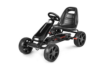 Véhicule à pédale Costway Go kart à pédales formule 1 racing embrayage avec frein roues en caoutchouc eva pour enfants pour 3-8 ans noir