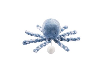 Peluche NATTOU Nattou pieuvre musical lapidou - 23 cm - 100% polyester - bleu clair