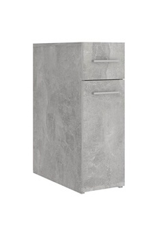 armoire de bureau vidaxl armoire d'apothicaire gris béton 20x45,5x60 cm aggloméré