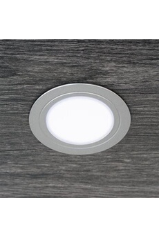 spot emuca (1 unite) applique led pour meuble, diamètre 84 mm, à encastrer, aucun convertisseur nécessaire, lumière blanc natural, acier et plastique, noir mat.