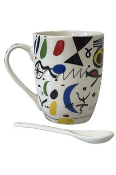 tasse et mugs enesco mug cuillère graphinks - en céramique - blanc - hauteur 10.5 cm - largeur 8.5 cm
