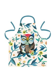 tablier enesco tablier en coton décoré the owl and owlet par allen - 78 x 68 cm