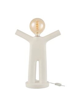 lampe à poser jolipa lampe bonhomme en résine blanche - hauteur 45 cm x largeur 35 cm x profondeur 20 cm