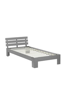lit enfant homestyle4u lit simple en bois lit futon 90x200 lit pin gris cadre de lit en bois massif