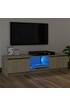 vidaXL Meuble TV avec lumières LED chêne sonoma 120x30x35,5 cm photo 3