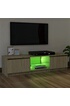 vidaXL Meuble TV avec lumières LED chêne sonoma 120x30x35,5 cm photo 4