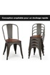 Giantex 4 chaises salle à manger empilables, style industriel en acier convient pour bistrot,cuisine,bar,café, jardin,balco photo 2