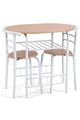 Table de cuisine Giantex table de cuisine avec 2 chaises pour salle à manger en couleur du bois dimension de la table:80x5 x74 cm (L x l x H) cadre en acier