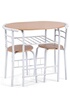 Giantex table de cuisine avec 2 chaises pour salle à manger en couleur du bois dimension de la table:80x5 x74 cm (L x l x H) cadre en acier photo 1