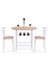 Giantex table de cuisine avec 2 chaises pour salle à manger en couleur du bois dimension de la table:80x5 x74 cm (L x l x H) cadre en acier photo 2