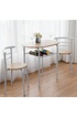 Giantex table de cuisine avec 2 chaises pour salle à manger en couleur du bois dimension de la table:80x5 x74 cm (L x l x H) cadre en acier photo 3