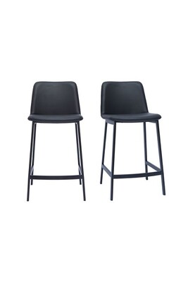 Chaise et Tabouret de bar Miliboo Tabourets de bar design noirs H66 cm (lot de 2) ARSENE