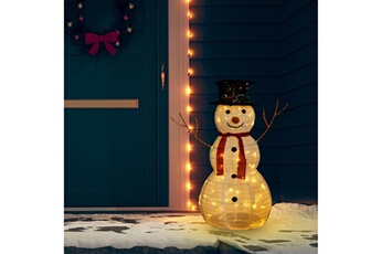 Article et décoration de fête Vidaxl Figurine de bonhomme de neige de noël à led tissu 90 cm
