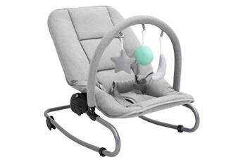 Transat et balancelle bébé Vidaxl Transat pour bébé gris clair acier