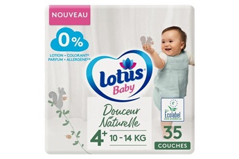 Couche bébé Lotus Baby Couches douceur naturelle taille 4+ - 10 a 14 kg - le paquet de 35 couches