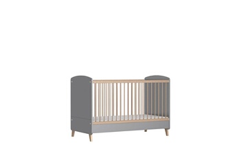 Tour de Lit Akiten Retail Pack lit bébé évolutif avec matelas kombu gris et bois 70x140 cm
