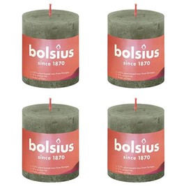 Bougie Pilier Bolsius Rustique - 13x6,8 Cm, Cire Végétale, Non Parfumée, Longue Durée, Pour Une Ambiance Chaleureuse