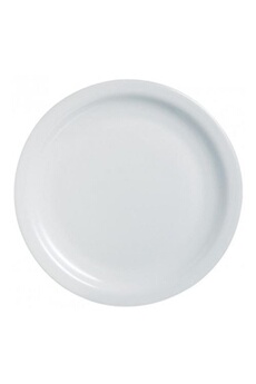 chauffe plat & assiette arcoroc assiettes à bord etroit 236(ø)mm opal hôtelière - x 6 - - verre trempé