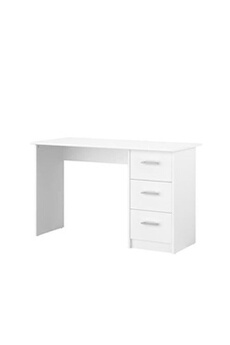 bureau droit parisot essentielle bureau 3 tiroirs - decor blanc - l 121,2 x p 74,3 x h 55 cm