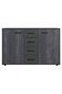 Pegane Commode meuble de rangement coloris gris fonce - Longueur 130 x Hauteur 83 x Profondeur 41 cm -- photo 1