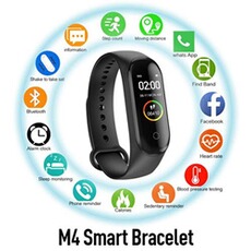 Montre connectée GENERIQUE M4 Intelligente Bracelet Bluetooth fréquence cardiaque moniteur de pression artérielle Fitness Tracker Montres connectées - Noir