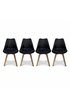 Alice's Home Lot de 4 chaises scandinaves pieds bois de hêtre fauteuils 1 place noirs photo 1