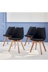 Alice S Home Lot de 4 chaises scandinaves pieds bois de hêtre fauteuils 1 place noirs photo 2
