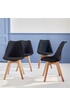 Alice S Home Lot de 4 chaises scandinaves pieds bois de hêtre fauteuils 1 place noirs photo 3