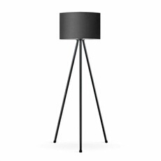 Lampadaire LED Dimmable Contemporain avec Trépied en Métal, Lampadaire de Salon et de Chambre à Coucher, Style Scandinave - Noir