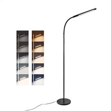 LED Lampadaire Dimmable, Réglage Progressif de la Luminosité et de la Température de Couleur, Contrôle Tactile, 12W, avec Minuterie et Fonction