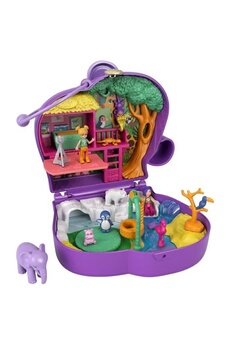 Poupée Polly Pocket Coffret zoo eléphant, avec mini-poupées polly et bella, 5 surprises, 13 accessoires - mini-poupée - des 4 ans