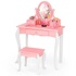 DREAMADE Coiffeuse et Tabouret Enfants avec Miroir en Acrylique à 3 DREAMADE Coiffeuse et Tabouret Enfants avec Miroir en Acrylique à 3