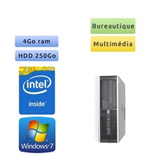 8000 Elite SFF - Windows 7 - 2.7Ghz 4Go 250Go - Port Serie - PC Tour Bureautique Ordinateur
