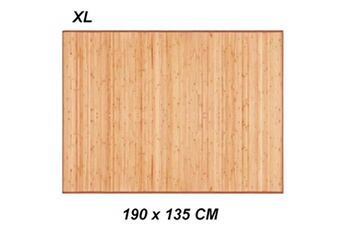 Tapis pour enfant Guizmax Grand tapis en bambou 190 x 135 cm marron naturel antiderapant rectangle